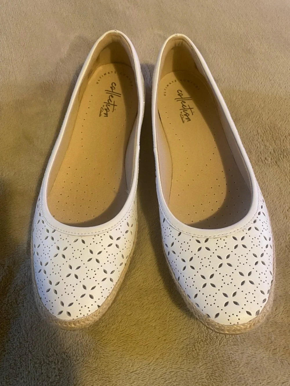 Collection by Clarks white espadrille Flats